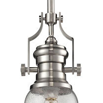 CHADWICK 8'' WIDE 1-LIGHT SATIN NICKEL MINI PENDANT---CALL OR TEXT 270-943-9392 FOR AVAILABILITY