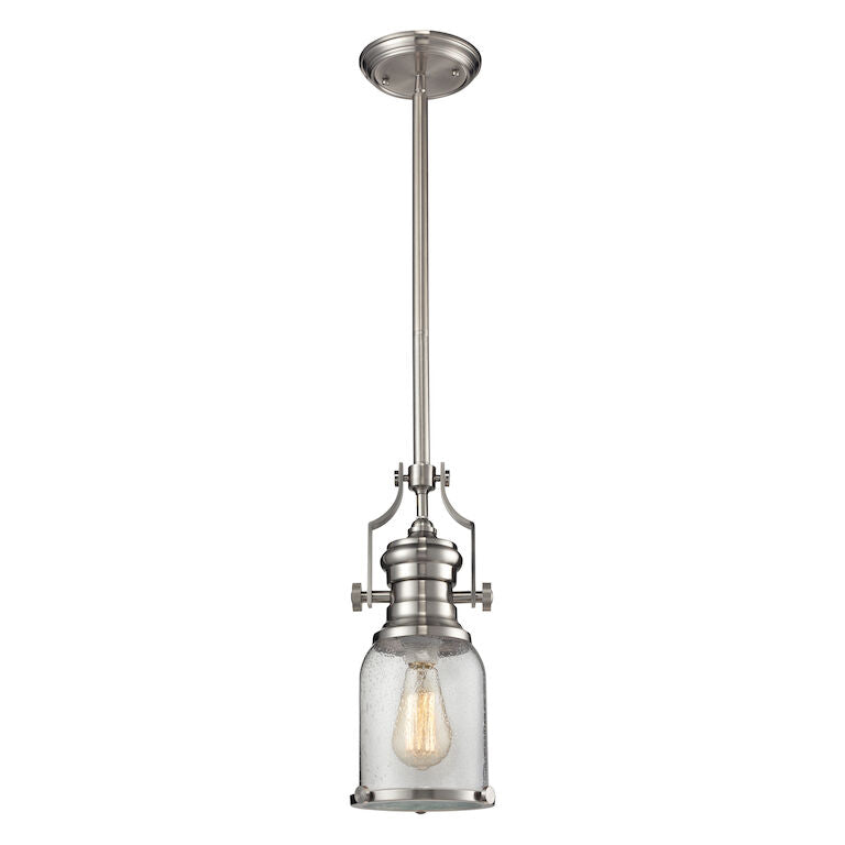 CHADWICK 8'' WIDE 1-LIGHT SATIN NICKEL MINI PENDANT---CALL OR TEXT 270-943-9392 FOR AVAILABILITY