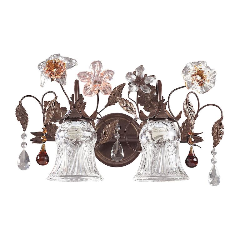 CRISTALLO FIORE 18'' WIDE 2-LIGHT VANITY LIGHT---CALL OR TEXT 270-943-9392 FOR AVAILABILITY