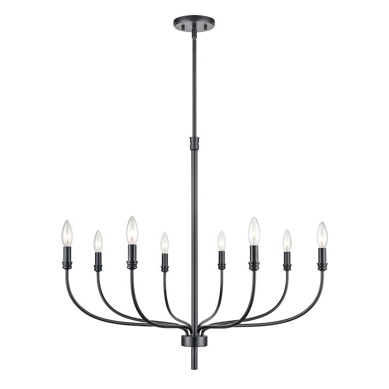 NEWLAND 34'' WIDE 8-LIGHT CHANDELIER---ALSO AVAILABLE IN MATTE BLACK