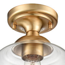 AGNES 8'' WIDE 1-LIGHT SATIN BRASS SEMI FLUSH MOUNT