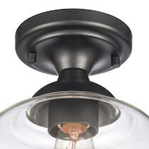 ANGIE 8'' WIDE 1-LIGHT MATTE BLACK SEMI FLUSH MOUNT