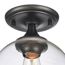 ANGIE 8'' WIDE 1-LIGHT MATTE BLACK SEMI FLUSH MOUNT