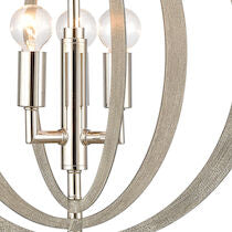 RETRO RINGS 14'' WIDE 3-LIGHT CHANDELIER