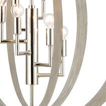 RETRO RINGS 26'' WIDE 6-LIGHT CHANDELIER---CALL OR TEXT 270-943-9392 FOR AVAILABILITY