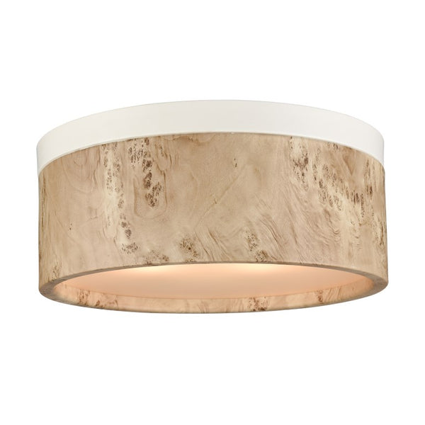 ENGEL 12'' WIDE 2-LIGHT BLEACHED BURL FLUSH MOUNT---CALL OR TEXT 270-943-9392 CALL FOR AVAILABILITY