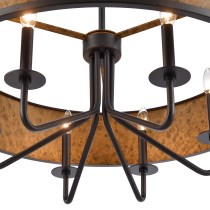 ENGEL 30'' WIDE 6-LIGHT BURLWOOD CHANDELIER