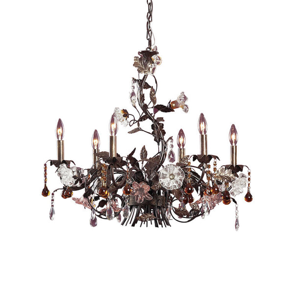 CRISTALLO FIORE 29'' WIDE 6-LIGHT CHANDELIER---CALL OR TEXT 270-943-9392 FOR AVAILABILITY