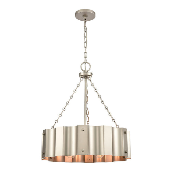 CLAUSTEN 21'' WIDE 4-LIGHT MATTE NICKEL CHANDELIER