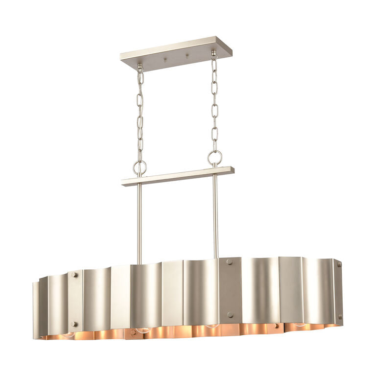 CLAUSTEN 37'' WIDE 4-LIGHT ISLAND CHANDELIER AVAILABLE IN MATTE NICKEL@$993.60 IN BLACK @$910.80 & BRASS @$1,071.80---CALL OR TEXT 270-943-9392 FOR AVAILABILITY