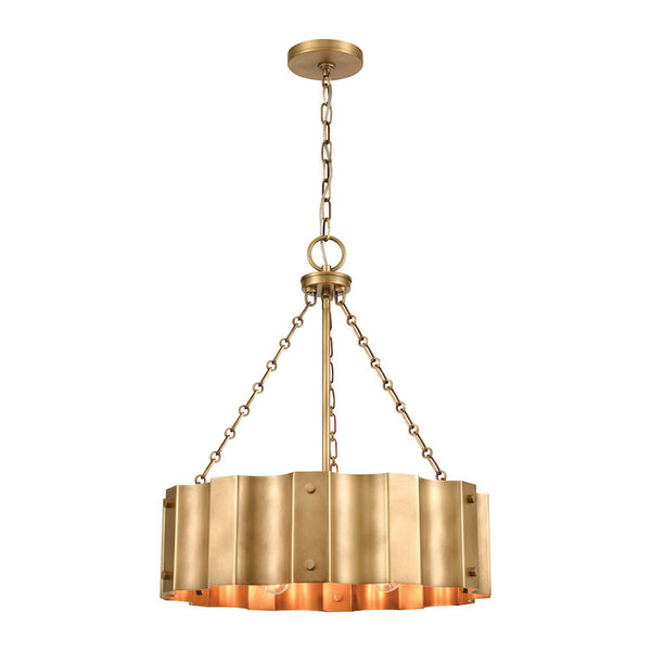 CLAUSTEN 21'' WIDE 4-LIGHT BRASS CHANDELIER