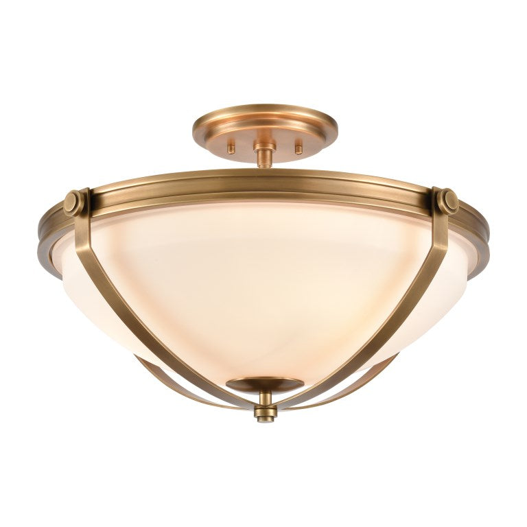 CONNELLY 19'' WIDE 3-LIGHT SEMI FLUSH MOUNT ALSO AVAILABLE IN POLISHED NICKEL