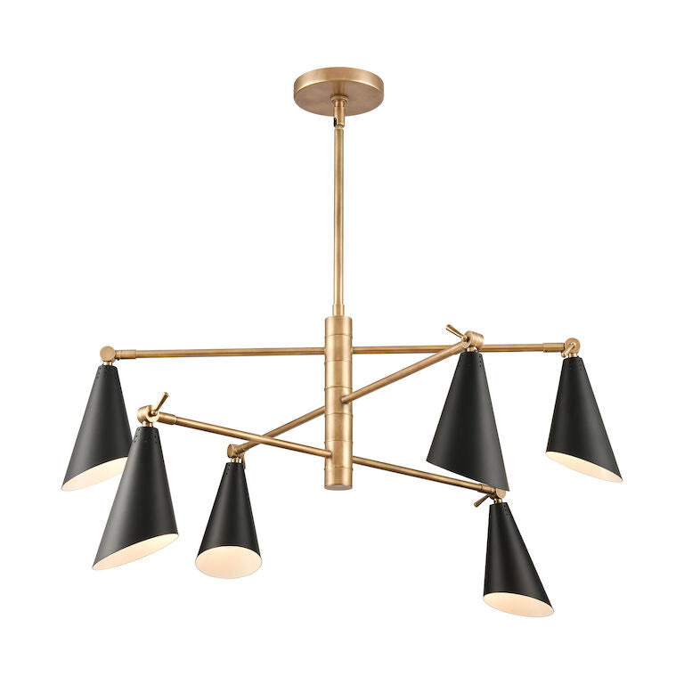 CALDER 36'' WIDE 6-LIGHT CHANDELIER ALSO AVAILABLE IN NATURAL