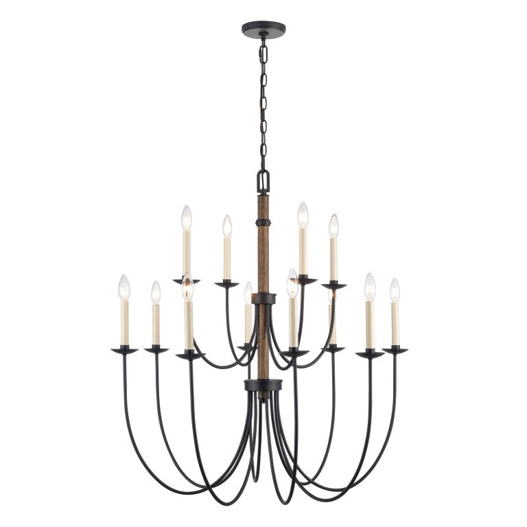 NEVILLE 34'' WIDE 12-LIGHT CHANDELIER ALSO AVAILABLE IN NATURAL BRASS