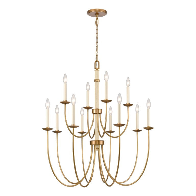 NEVILLE 34'' WIDE 12-LIGHT CHANDELIER ALSO AVAILABLE IN NATURAL BRASS